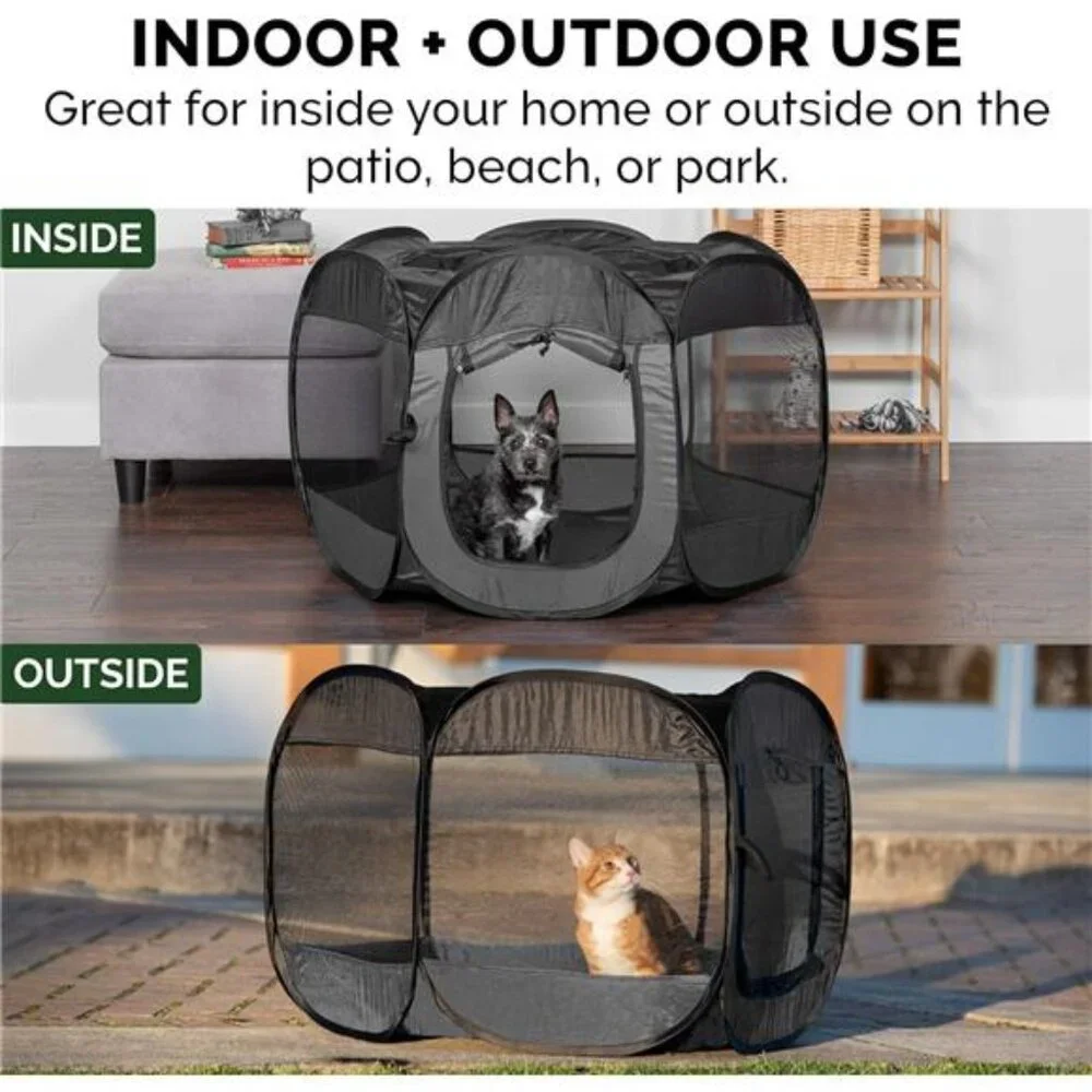 Pop Up Playpen Pet Tent Playground - Gray, Extra Large